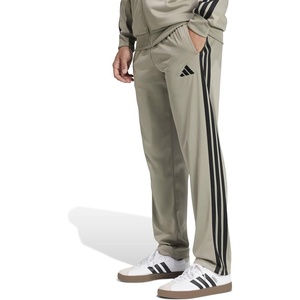 adidas Men’s 3-Stripes Tricot Open Hem Track Pants(Silver Pebble)