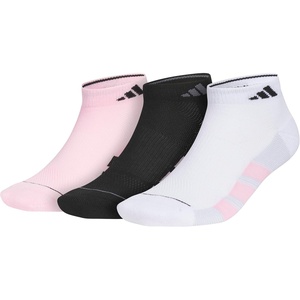 adidas Men’s All Day Training Low Cut Ankle Socks (3 Pairs) Lightweight Performance(True Pink/Black/White)