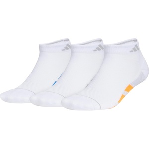 adidas Men’s All Day Training Low Cut Ankle Socks (3 Pairs) Lightweight Performance(White/Ray Blue/Pure Orange)