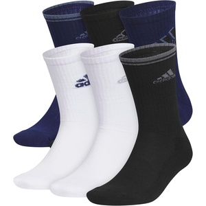 adidas Men’s Athletic Cushioned Crew Socks (6 Pairs) Durable & Comfortable(Dark Blue/White/Black/Mixed/2)