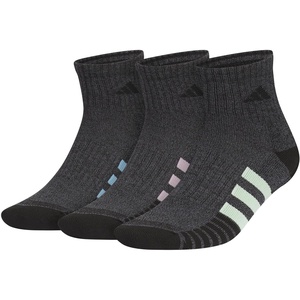 adidas Men’s Cushioned Quarter Ankle Socks (3 Pairs) Durable & Comfortable(Black/Onix Grey/Semi Blue Burst/3/Color)