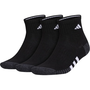 adidas Men’s Cushioned Quarter Ankle Socks (3 Pairs) Durable & Comfortable(Black/Onix Grey/White/3)
