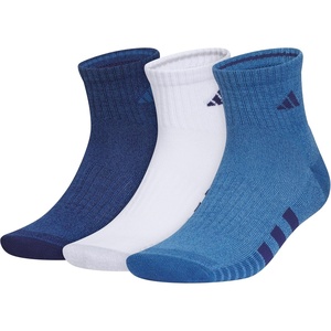 adidas Men’s Cushioned Quarter Ankle Socks (3 Pairs) Durable & Comfortable(Dark Blue/White/Dusky Ink Blue/3/Color)