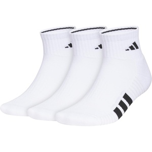 adidas Men’s Cushioned Quarter Ankle Socks (3 Pairs) Durable & Comfortable(White/Black/Clear Grey/4)