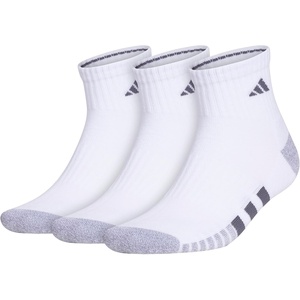 adidas Men’s Cushioned Quarter Ankle Socks (3 Pairs) Durable & Comfortable(White/Grey/Onix Grey/3)