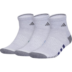 adidas Men’s Cushioned Quarter Ankle Socks (3 Pairs) Durable & Comfortable(White/Grey/Preloved Teal Green/3/Color)