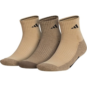 adidas Men’s Cushioned X Socks (3 Pairs) Multiple Heights, Durable & Comfortable(Beige Tone/Blanch Cargo/Black/Quarter/3)