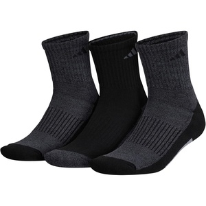 adidas Men’s Cushioned X Socks (3 Pairs) Multiple Heights, Durable & Comfortable(Black/Onix Grey/Grey/Mid-crew/3)