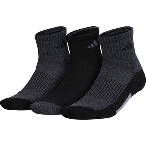 adidas Men’s Cushioned X Socks (3 Pairs) Multiple Heights, Durable & Comfortable(Black/Onix Grey/Grey/Quarter/3)