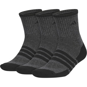adidas Men’s Cushioned X Socks (3 Pairs) Multiple Heights, Durable & Comfortable(Black/Onix Grey/Mid-crew/4)