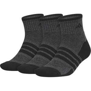 adidas Men’s Cushioned X Socks (3 Pairs) Multiple Heights, Durable & Comfortable(Black/Onix Grey/Quarter/4)