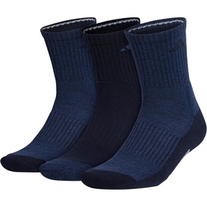 adidas Men’s Cushioned X Socks (3 Pairs) Multiple Heights, Durable & Comfortable(Night Marine Blue/Legend Ink Blue/Grey/Mid-crew/3)