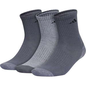 adidas Men’s Cushioned X Socks (3 Pairs) Multiple Heights, Durable & Comfortable(Onix Grey/Clear Onix Grey/Acid Orange/Mid-crew/3)