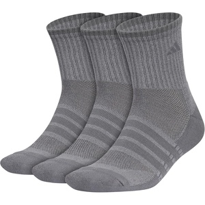 adidas Men’s Cushioned X Socks (3 Pairs) Multiple Heights, Durable & Comfortable(Onix Grey/Grey/Mid-crew/4)