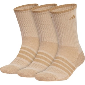 adidas Men’s Cushioned X Socks (3 Pairs) Multiple Heights, Durable & Comfortable(Warm Sandstone Beige Raw Desert/Crew/4)