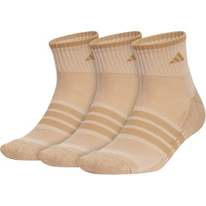 adidas Men’s Cushioned X Socks (3 Pairs) Multiple Heights, Durable & Comfortable(Warm Sandstone Beige Raw Desert/Quarter/4)