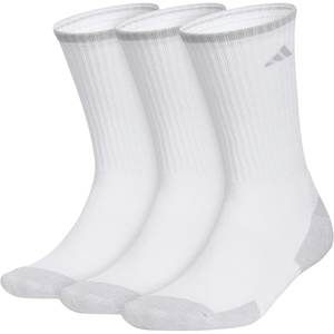 adidas Men’s Cushioned X Socks (3 Pairs) Multiple Heights, Durable & Comfortable(White/Clear Onix Grey/Crew/4)