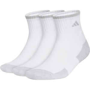 adidas Men’s Cushioned X Socks (3 Pairs) Multiple Heights, Durable & Comfortable(White/Clear Onix Grey/Quarter/4)