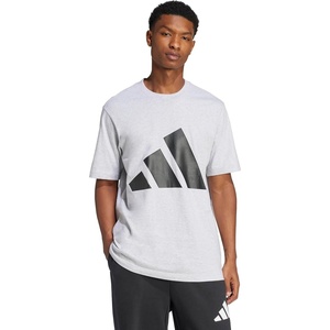 adidas Men’s Essentials Big Logo T-Shirt(Light Grey Heather/Black)