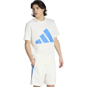 adidas Men’s Essentials Big Logo T-Shirt(Off White/Ray Blue)