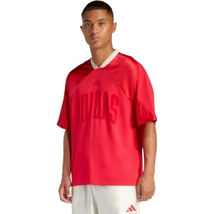adidas Men’s Stadium Graphic Mesh T-Shirt(Pure Ruby/Off White/Crystal Linen)