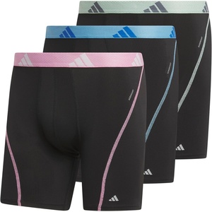 adidas Performance Mesh Boxer Briefs Underwear 2-Pack(Black/Bliss Pink/Semi Blue Burst)