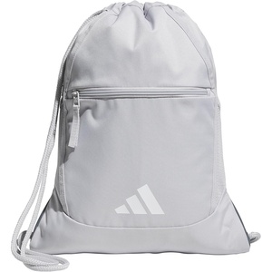 adidas Stadium Sackpack – Drawstring Backpack for Sports, Small Gym Bag, 13L(Team Light Grey/White)