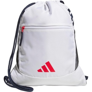 adidas Stadium Sackpack – Drawstring Backpack for Sports, Small Gym Bag, 13L(White/Night Indigo/Pure Ruby Red)