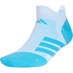 adidas Unisex Adizero Running Socks (1 Pair) Performance & Training(White/Lucid Aquamarine/No Show)