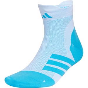 adidas Unisex Adizero Running Socks (1 Pair) Performance & Training(White/Lucid Aquamarine/Quarter)