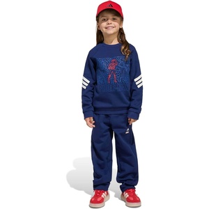 adidas Unisex-Kids Marvel Joggers Set(Dark Blue/Off White/Spider-man)
