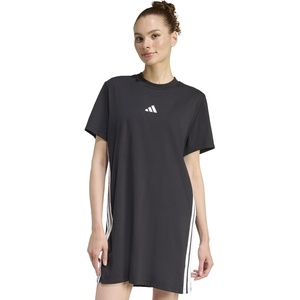 adidas Women’s Essentials 3-Stripes T-Shirt Dress(Black/White)