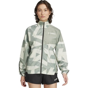 adidas Women’s Terrex Multi Printed Trail Running Wind Jacket(Linen Green/Silver Green)