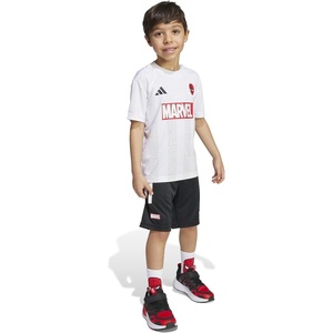 adidas boys Marvel T-shirt Set(Spider-man/White/Black)