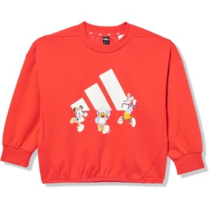 adidas unisex-child Disney Mickey Mouse Sweatshirt(Pure Ruby/Off White)