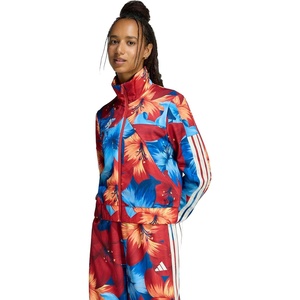 adidas womens Farm Rio Tiro Track Top(Light Blue/Tactile Red/Cream White)