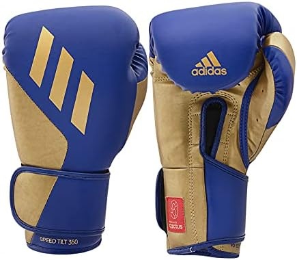 image:imageAdidas Tilt 350 PRO Training Gloves Hook amp Loop with new Tilt Technology for Men Women Unisex Sustainable Vegan Leather Boxing Kickboxing MMA Training GlovesBlue Metallic Gold