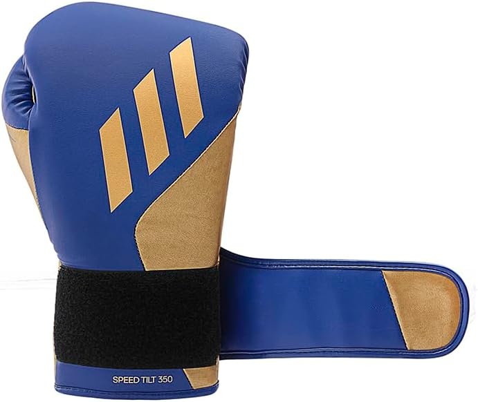 image:imageAdidas Tilt 350 PRO Training Gloves Hook amp Loop with new Tilt Technology for Men Women Unisex Sustainable Vegan Leather Boxing Kickboxing MMA Training GlovesBlue Metallic Gold