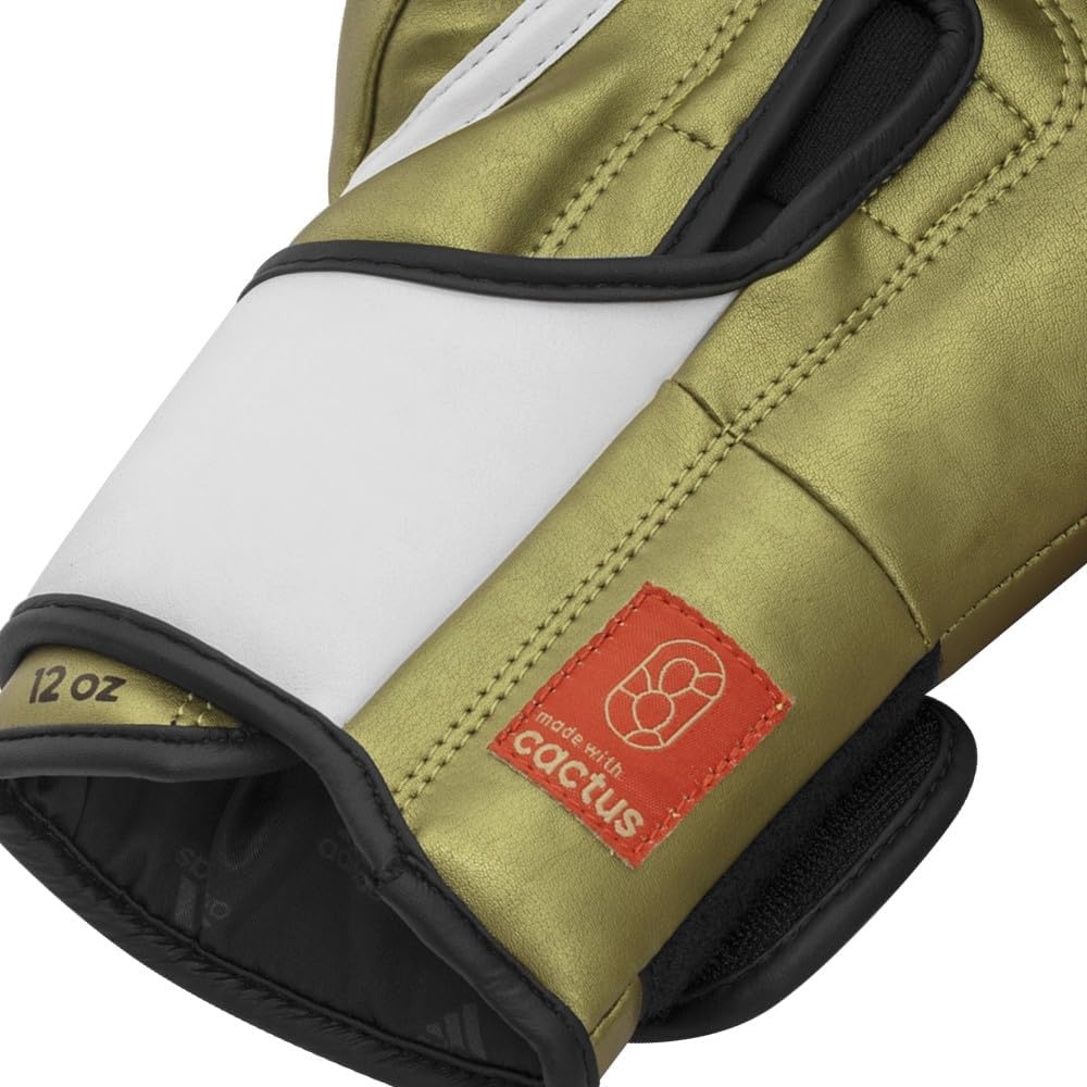 image:imageAdidas Tilt 350 PRO Training Gloves Hook amp Loop with new Tilt Technology for Men Women Unisex Sustainable Vegan Leather Boxing Kickboxing MMA Training GlovesWhiteGold Met