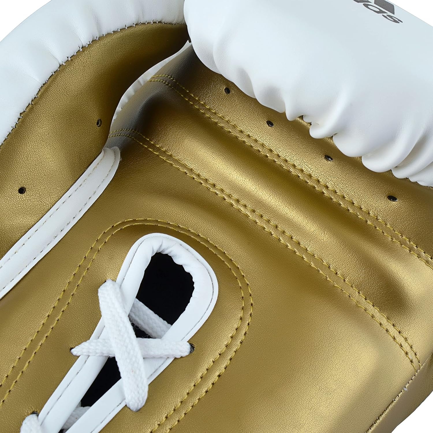 image:imageAdidas Tilt 350 PRO Training Gloves Hook amp Loop with new Tilt Technology for Men Women Unisex Sustainable Vegan Leather Boxing Kickboxing MMA Training GlovesWhiteGold Met