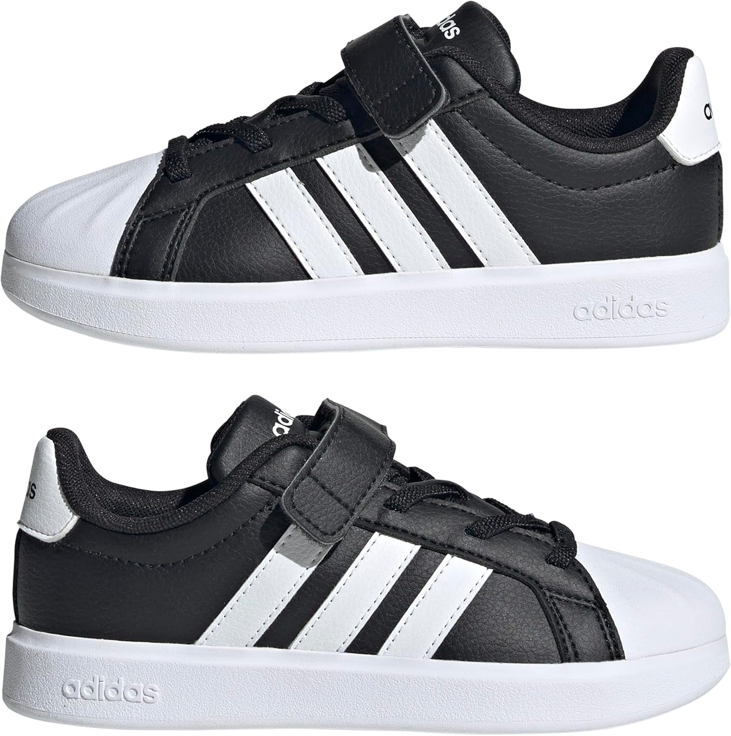 image:imageAdidas UnisexChild Streettalk Elastic Lace amp StrapBlackWhiteWhite