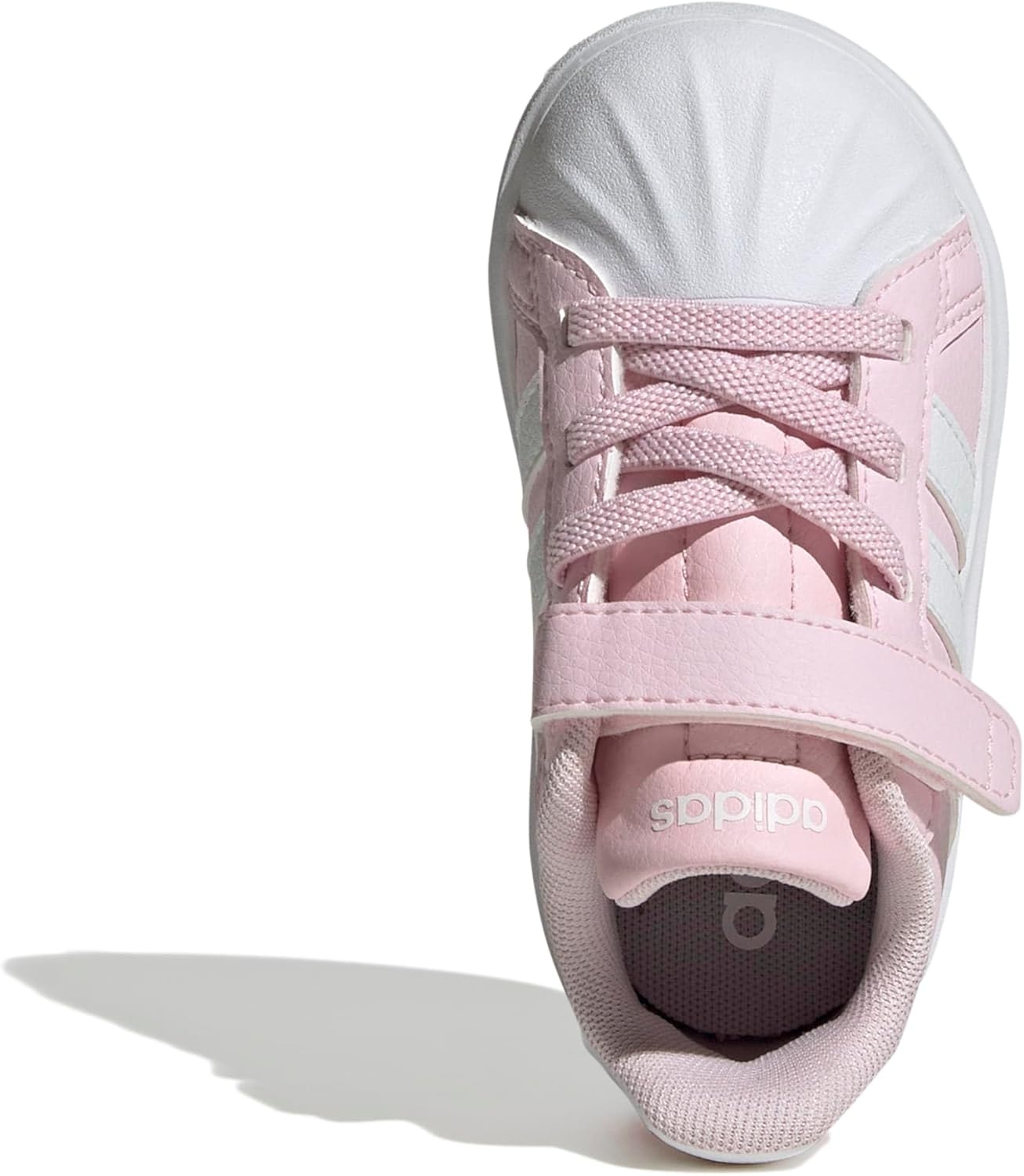 image:imageAdidas UnisexChild Streettalk Elastic Lace amp StrapClear PinkWhiteGrey
