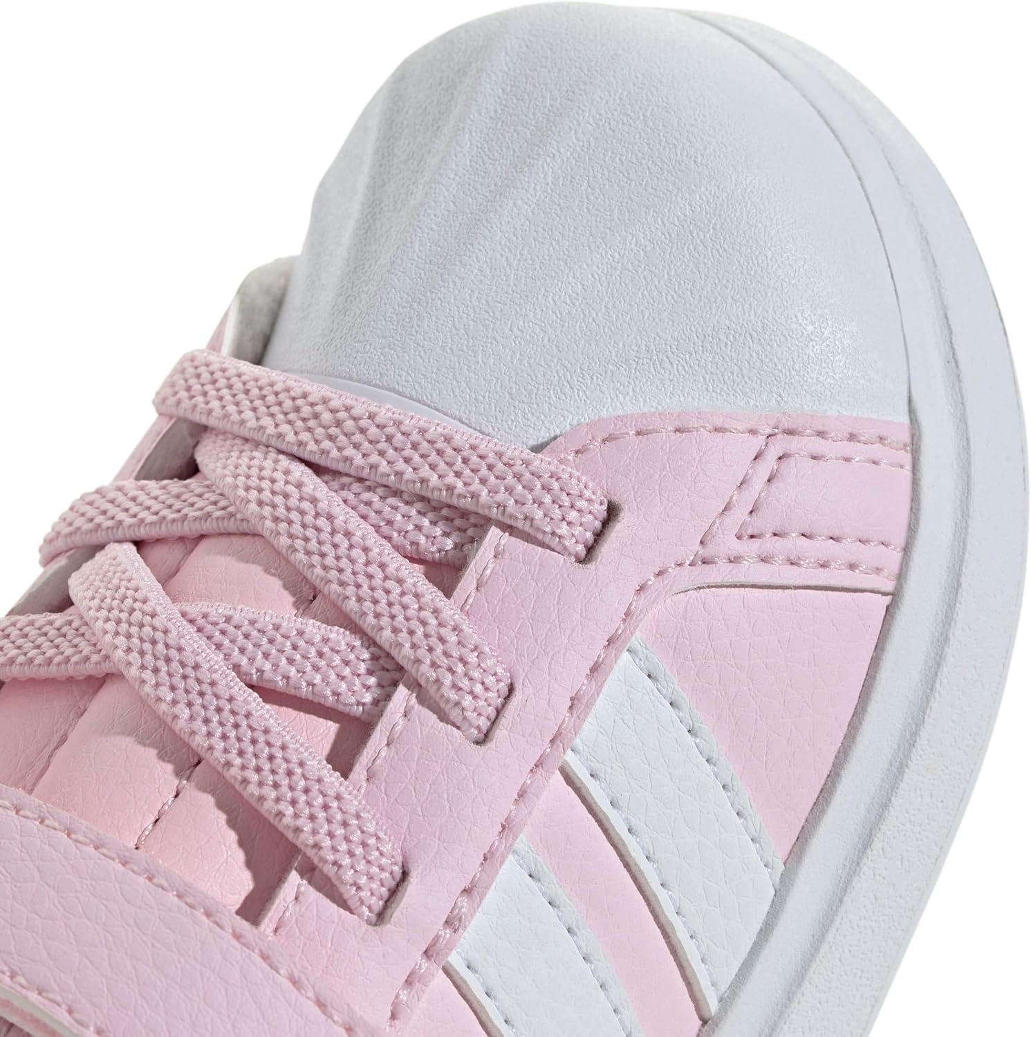 image:imageAdidas UnisexChild Streettalk Elastic Lace amp StrapClear PinkWhiteGrey