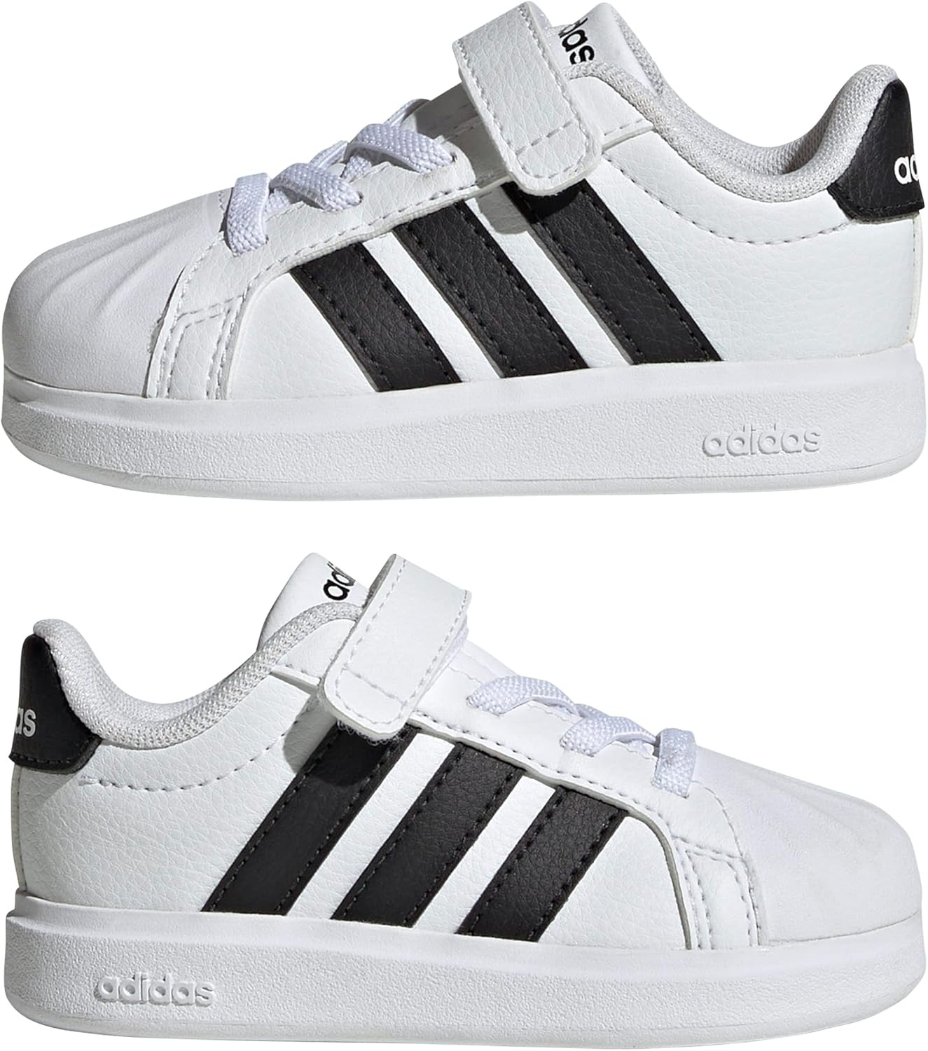 image:imageAdidas UnisexChild Streettalk Elastic Lace amp StrapWhiteBlackBlack