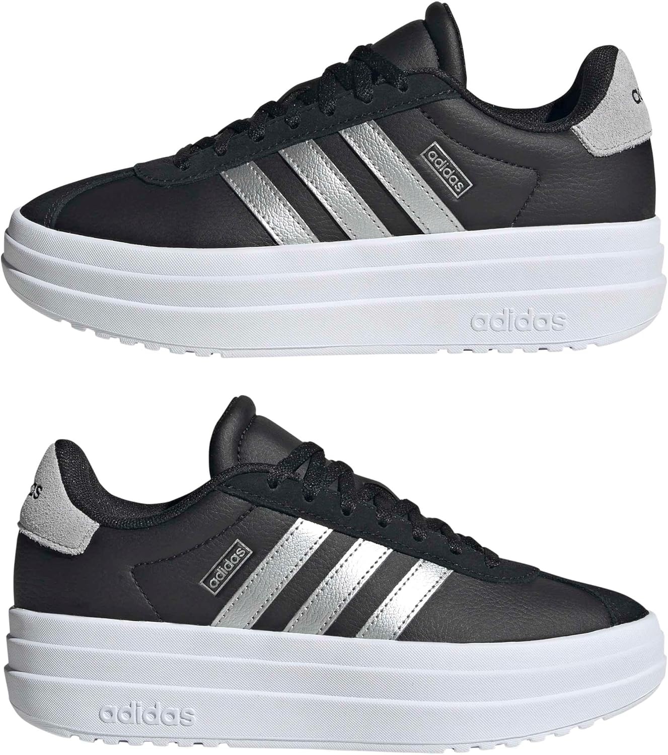 image:imageAdidas UnisexChild Vl Court BoldBlackSilver MetallicWhite