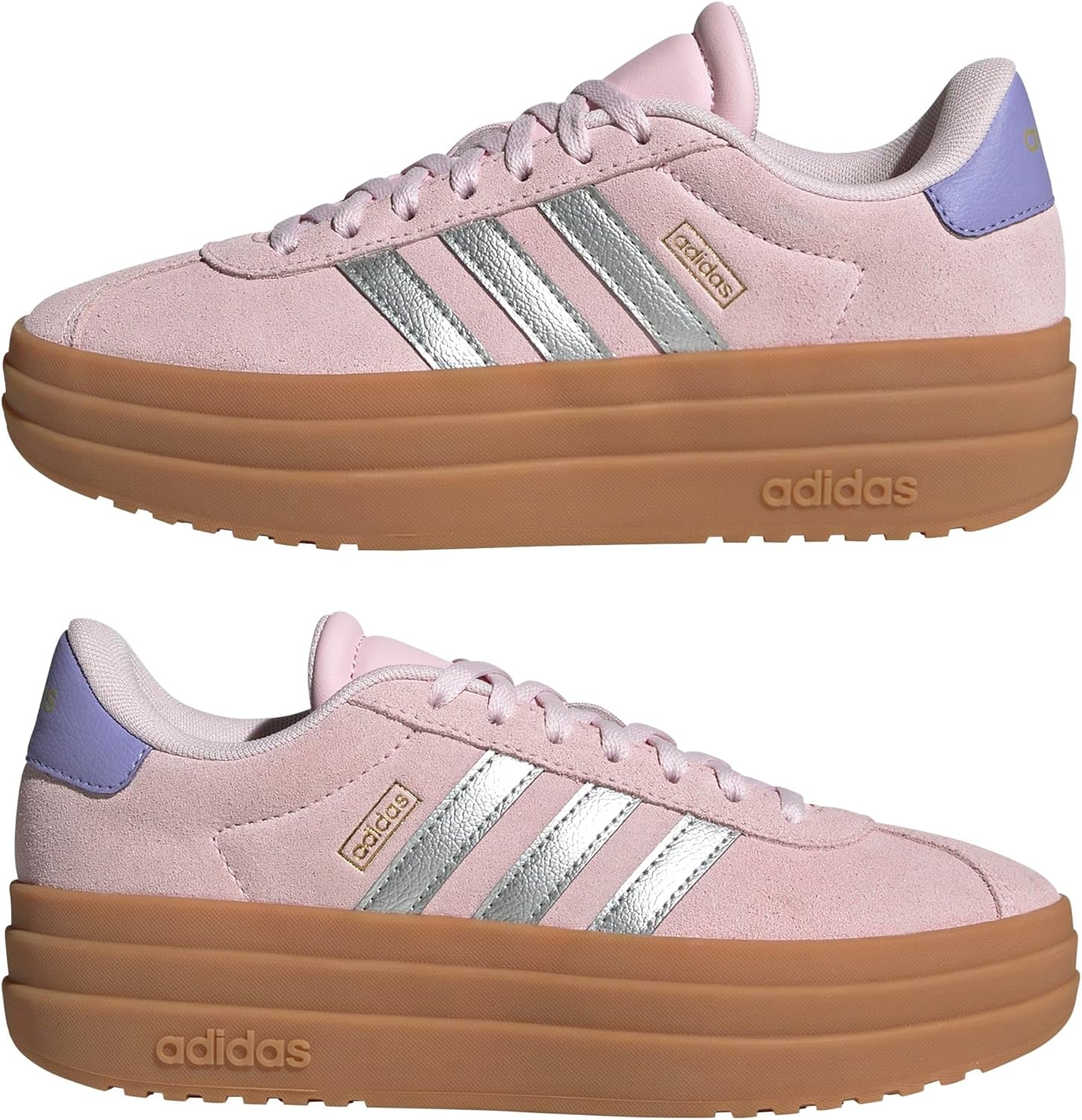 image:imageAdidas UnisexChild Vl Court BoldClear PinkSilver MetallicGold Metallic