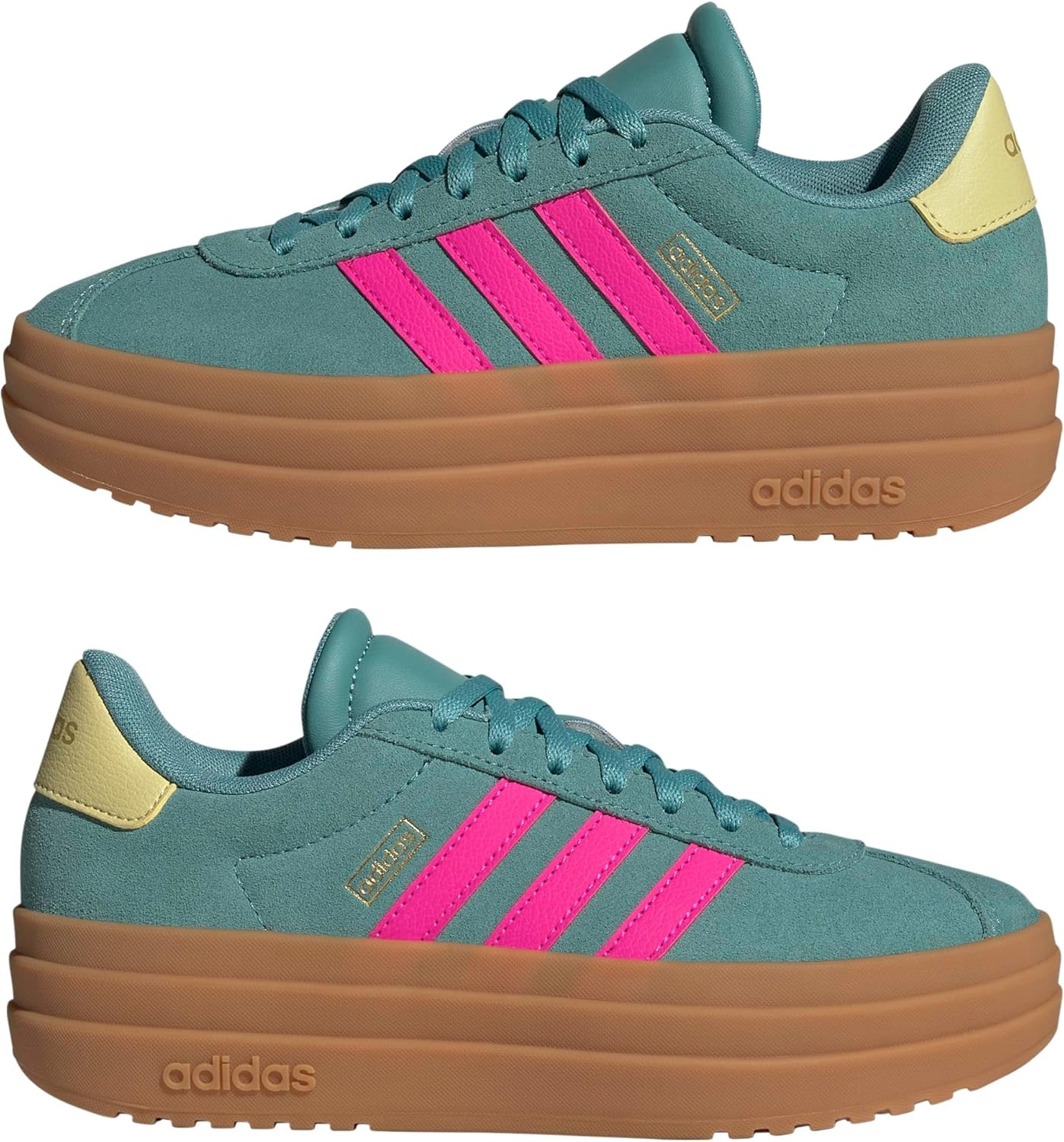 image:imageAdidas UnisexChild Vl Court BoldPowder TealShock PinkPowder Yellow