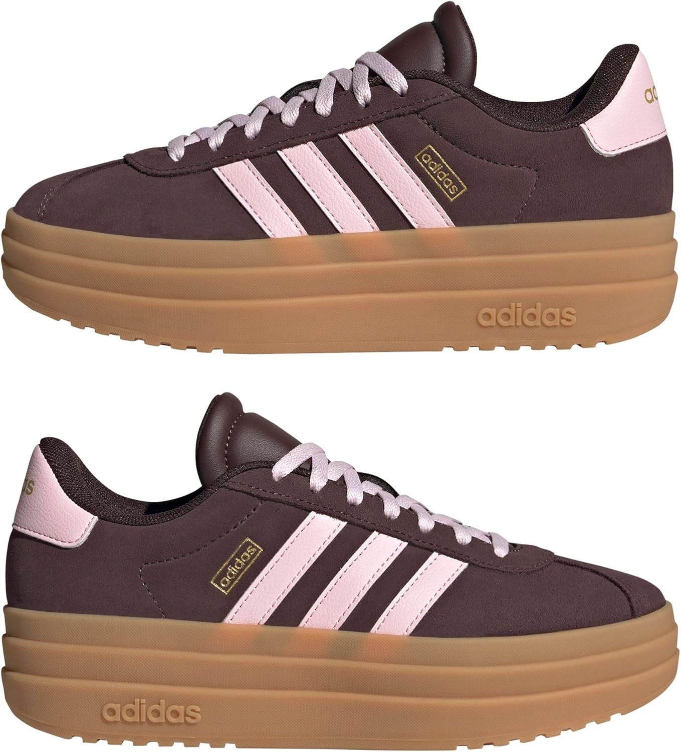 image:imageAdidas UnisexChild Vl Court BoldShadow BrownClear PinkGold Metallic
