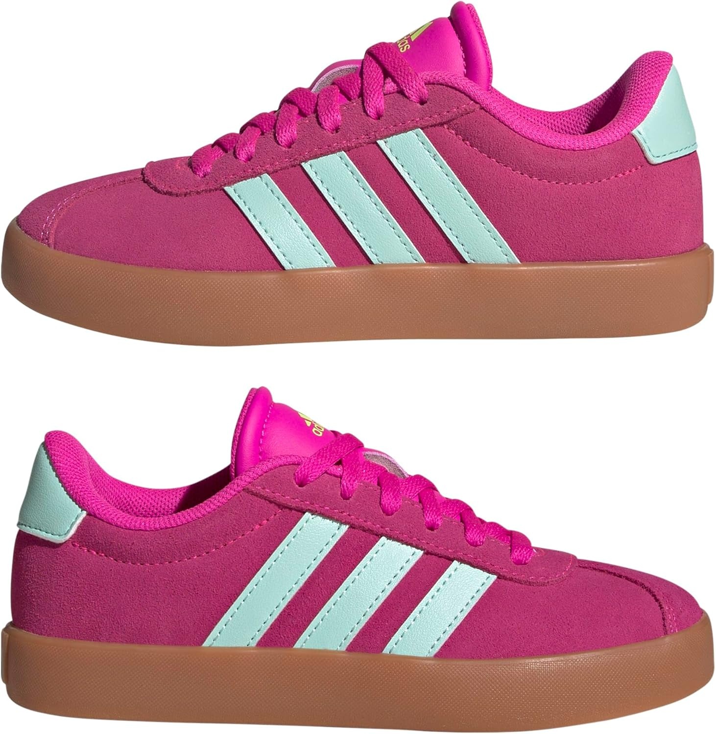 image:imageAdidas UnisexChild Vl Court BoldShock PinkSemi Flash AquaLucid Lemon