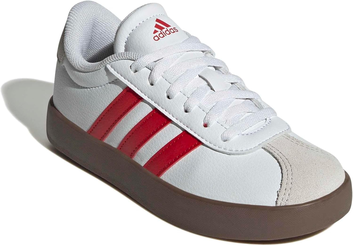 image:imageAdidas UnisexChild Vl Court BoldWhiteBetter ScarletGrey